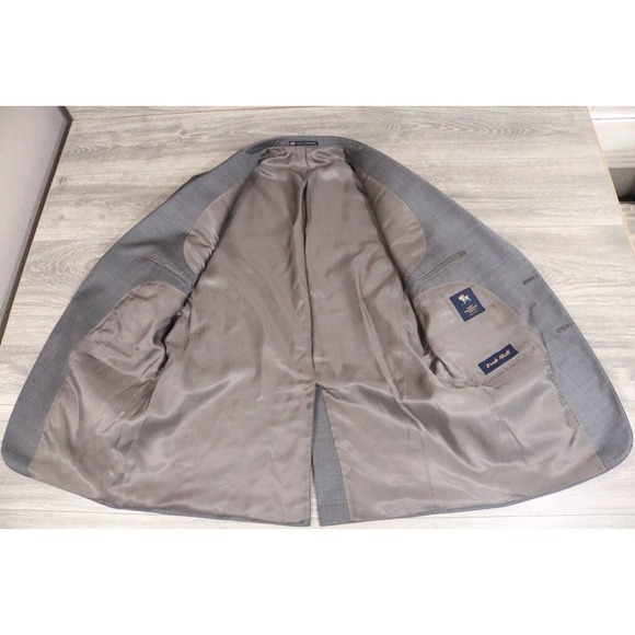 54L Hart Schaffner Marx Gray Wool 2-Piece Suit Trousers Jacket Pants 39 - Picture 9 of 15